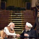 Prime Minister of India, Narendra Modi with President of Iran, Hassan Rouhani (seated right), 2016., tags: der mit dem iran - CC BY-SA